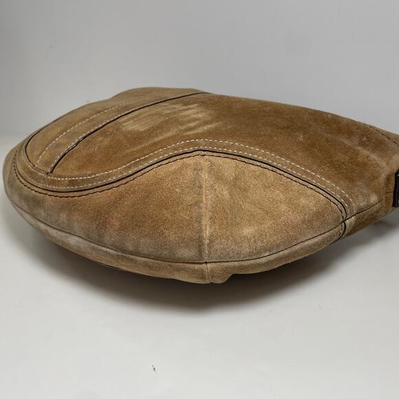 Y2K Coach Brown Suede Hobo Shoulder Bag F10916 - Picture 6 of 12